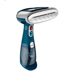 Handheld Garment Steamer in Blue and Silver